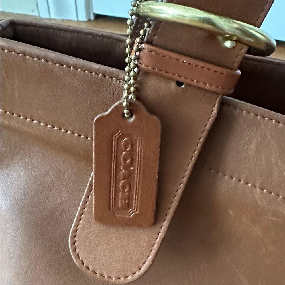Coach Brown Leather Tote Bag - Picture 4 of 8